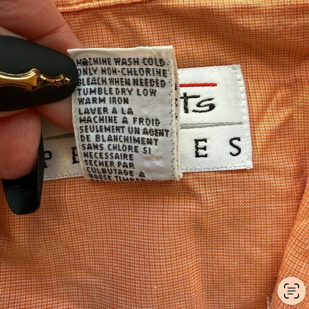 Talbots Orange Cotton Button Down Blouse Size 10p… - image 4